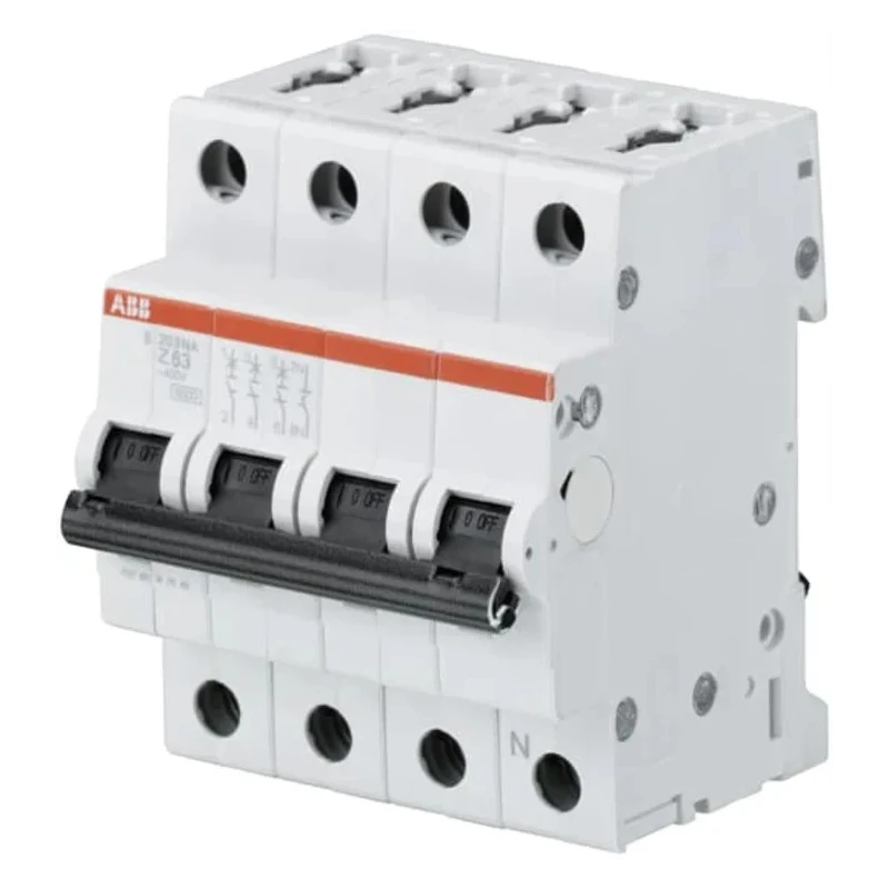 ABB System Pro M Compact S200 Miniature Circuit Breaker 3+N-Pole 2A Type Z 440V AC 110V DC 6kA 2CDS253103R0278