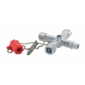 RS PRO Die Cast Zinc 12-way Cross Wrench Universal Cabinet Key 65x65 mm 237-3435