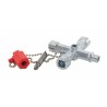 RS PRO Die Cast Zinc 12-way Cross Wrench Universal Cabinet Key 65x65 mm 237-3435