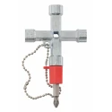 RS PRO Die Cast Zinc 12-way Cross Wrench Universal Cabinet Key 65x65 mm 237-3435