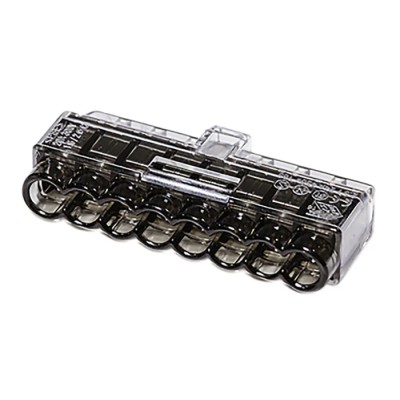 HellermannTyton HelaCon Plus Mini Wire Splice Connector Insulated, 24A, 450V, Polycarbonate 148-90041 HCPM-8-PC-BK/CL