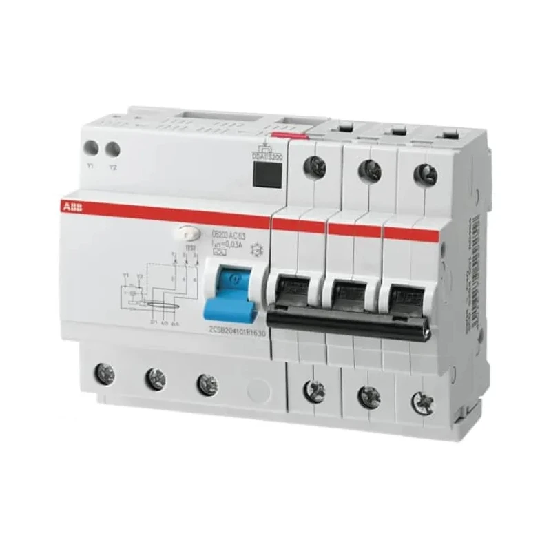 ABB Residual Current Circuit Breaker with Overload Protection, 50A, 3-Pole, 30mA, 400V AC, Type B, DS200 2CSR253001R1505