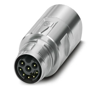 Phoenix Contact Circular Connector Plug, 8 Contacts, Cable Mount, M17, Male, IP67/IP68, 8A, 60V, Crimp, Gadolinium 1628974