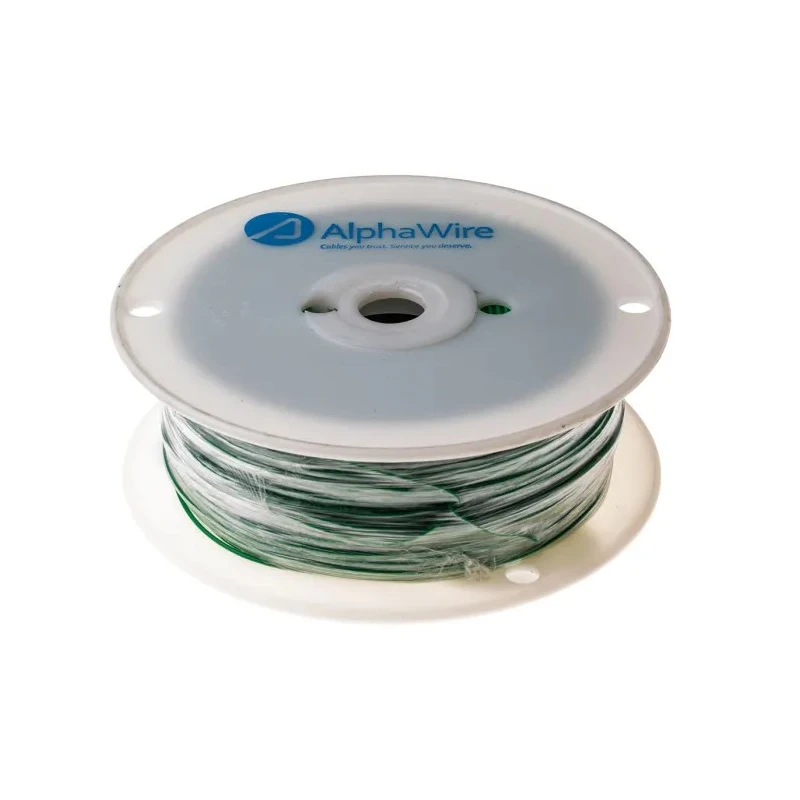 Alpha Wire Hookup Wire PVC Series Green Harsh Environment Wire, 7 x 0.20 mm Strands, Polyvinyl Chloride 3050 GR001