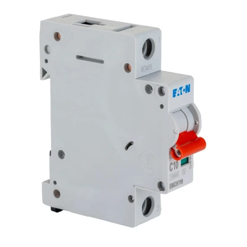 Eaton MEM Shield MEMShield Miniature Circuit Breaker, 1-Pole, 10A, Type C, 240V AC, 48V DC, EMCH110 EMCH110