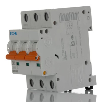 Eaton MEM Shield Miniature Circuit Breaker, 3-Pole, 63A, Type C, 240V AC, 48V DC, 10kA Breaking Capacity EMCH363 EMCH363