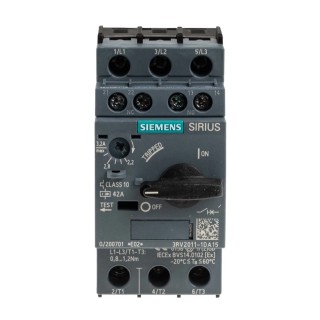 Siemens Motor Protection Circuit Breaker, 2.2–3.2A, 690V, Magnetic Sensing, IP20, 3RV2011-1DA15