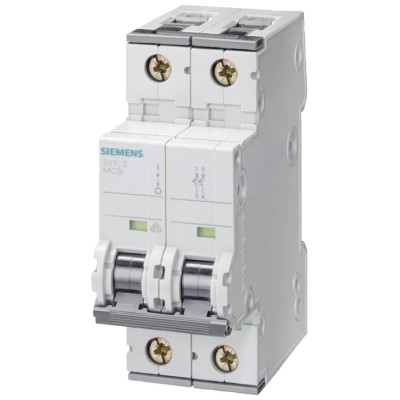 Siemens SENTRON Miniature Circuit Breaker 2-Pole, 1A, Type D, 400V AC, 60V DC, 10kA, DIN Rail, IP20 5SY4201-8