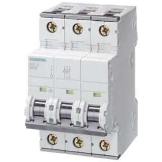 Siemens SENTRON Miniature Circuit Breaker 3-Pole 63A Type C, 400V AC, 60V DC, 10kA, Model 5SY4363-7