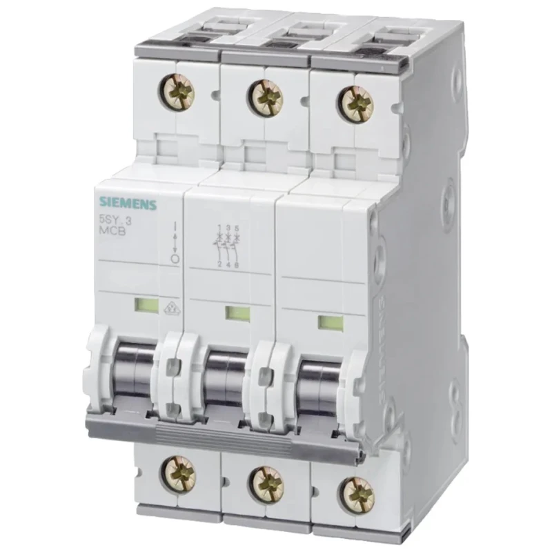 Siemens SENTRON Miniature Circuit Breaker 3-Pole 63A Type C, 400V AC, 60V DC, 10kA, Model 5SY4363-7