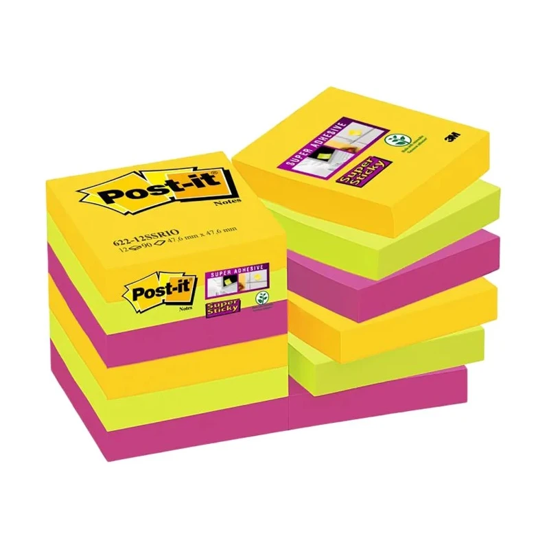 Post-It Assorted Sticky Note 90 Notes per Pad 47.6 mm x 47.6 mm BP902