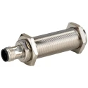 Omron Threaded Barrel Inductive Proximity Sensor, M18, PNP, 8 mm Detection, 30V DC, Brass Body, IP67/IP69K, E2E-X8B2L18-M1