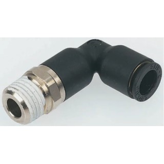 Legris LF3000 Series Pneumatic Male Fitting, 1/4 in R Thread, Glass Reinforced Nylon, Push-In, 6 mm Tube, MPN 