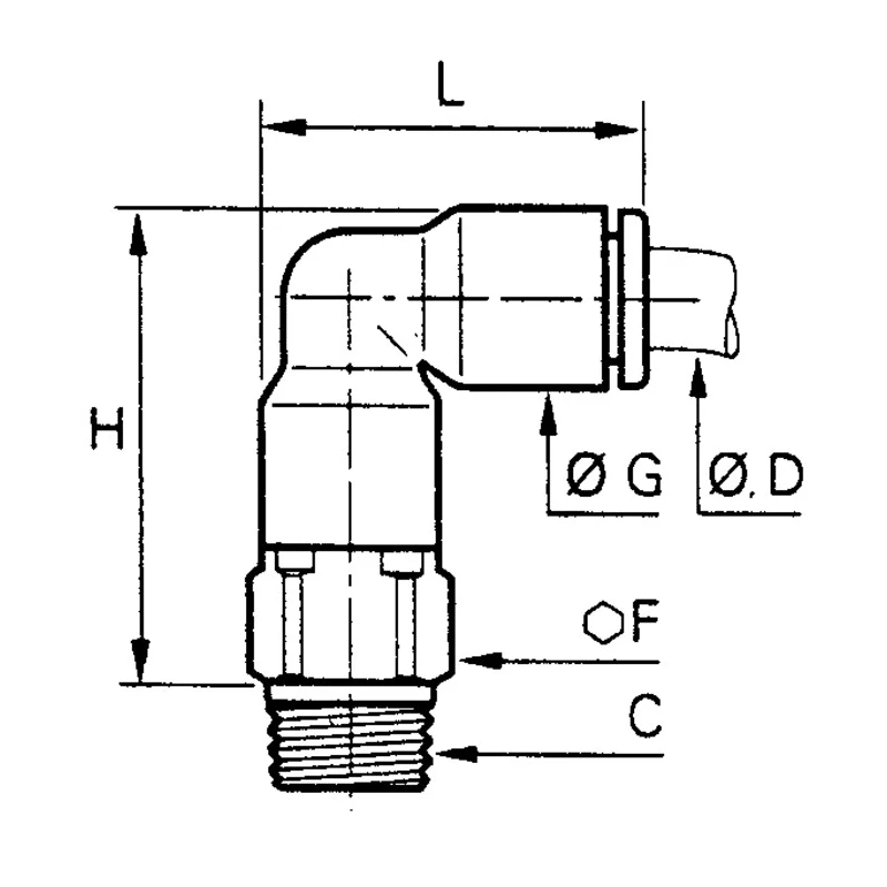 Legris LF3000 Series Pneumatic Male Fitting, 1/4 in R Thread, Glass Reinforced Nylon, Push-In, 6 mm Tube, MPN 
