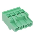 RS PRO Euro Blocks Series Pluggable Terminal Block, 4 Contacts, 5.08 mm Pitch, 1 Row, Female, Green, 300V, 15A 237-8435
