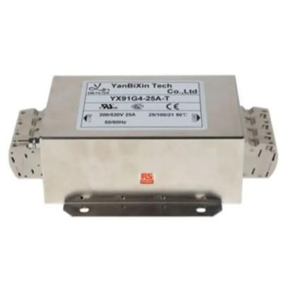 RS PRO 3-Phase Power Line Filter 25A 520V AC Chassis Mount Terminal Block 50/60Hz 237-8762