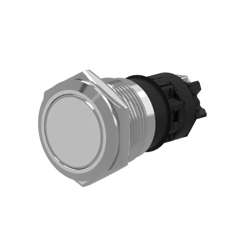 EAO 82 Series Push Button Switch Momentary Panel Mount SPDT 22 mm Cutout IP65 IP67 240V AC/DC Stainless Steel 82-6152.1000