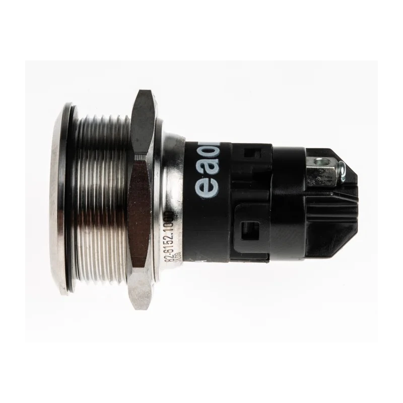 EAO 82 Series Push Button Switch Momentary Panel Mount SPDT 22 mm Cutout IP65 IP67 240V AC/DC Stainless Steel 82-6152.1000