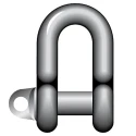 RS PRO Steel D-Shackle, Screw Pin, Galvanised Finish, 0.75 t Safe Working Load 124-4810