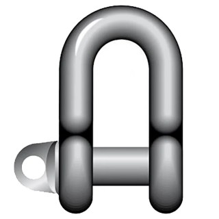 RS PRO Steel D-Shackle, Screw Pin, Galvanised Finish, 0.75 t Safe Working Load 124-4810