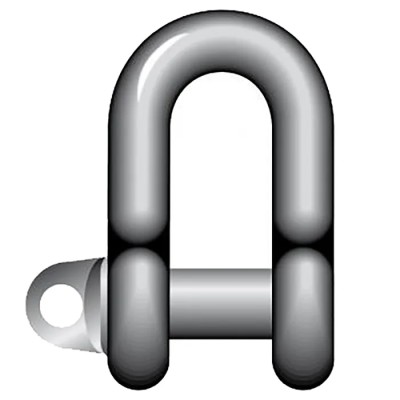 RS PRO Steel D-Shackle, Screw Pin, Galvanised Finish, 0.75 t Safe Working Load 124-4810