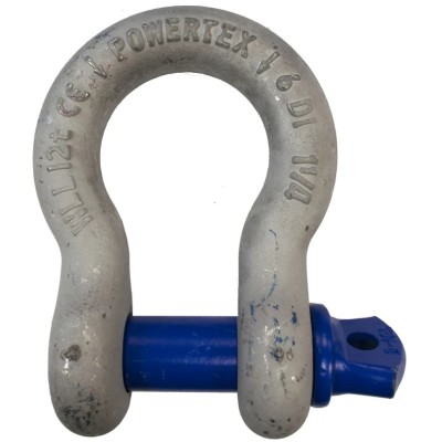 RS PRO Bow Shackle Alloy Steel, Screw Pin, 12t Safe Working Load, Hot Dip Galvanised 124-4821