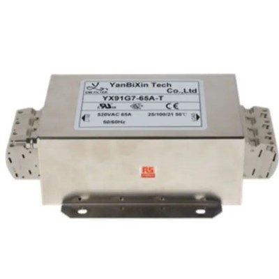 RS PRO Power Line Filter, 65A, 520V AC, Chassis Mount, Terminal Block, 3-Phase YX91