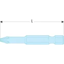 Facom Screwdriver Bit PH1, 1/4 in Phillips Drive, 90 mm Length, Single Piece EP.691