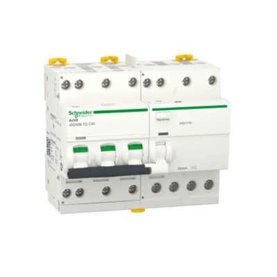 Schneider Electric Residual Current Circuit Breaker with Overload Protection, 40A, 3-Pole, 300mA, Type C, Acti9 A9DV7740