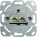 Telegartner Angled 2 Way Outlet Cable Clamp Shielded RJ11, RJ45, RJ12 Die Cast Zinc White J00020A0502