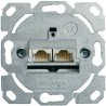 Telegartner Angled 2 Way Outlet Cable Clamp Shielded RJ11, RJ45, RJ12 Die Cast Zinc White J00020A0502