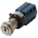 Kaba Key Switch DPCO 10A 2-Way Random-Key 7-350152-NI, Spring Return, Silver Housing, 440V AC