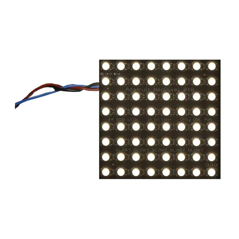 Adafruit Industries NeoPixel NeoMatrix 64 RGBW Warm White LED Matrix Module 2870, 8x8 Module, 71x71mm