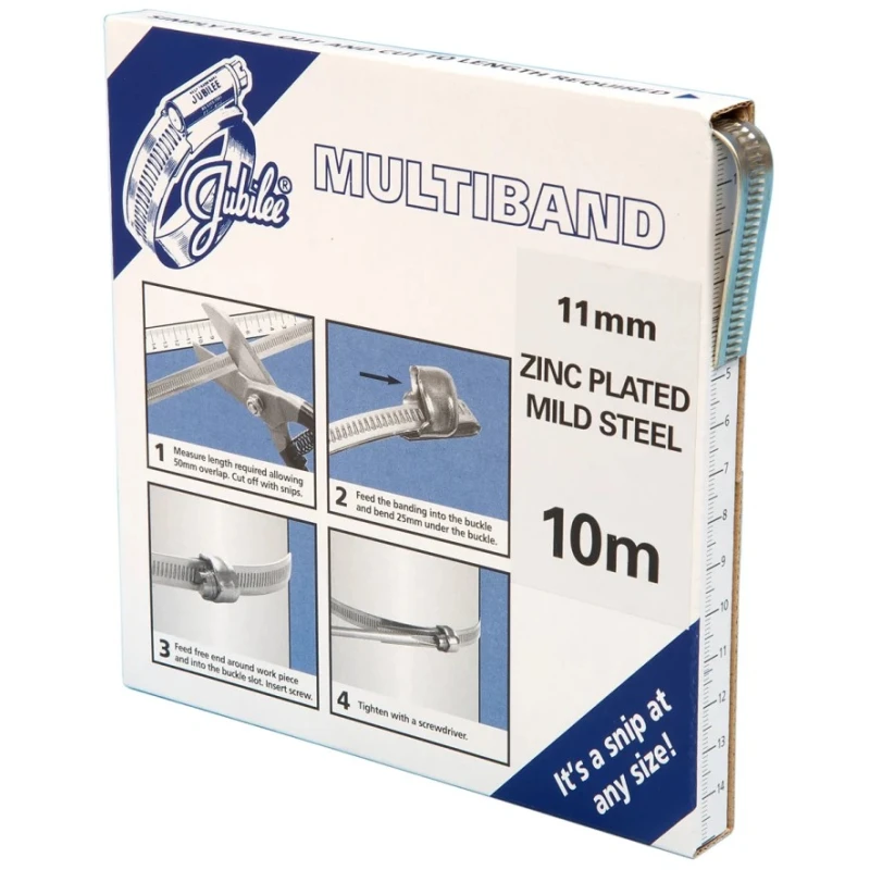 Jubilee Mild Steel Hose Clip Banding 1 Piece, 9.5–25 mm, MB1701