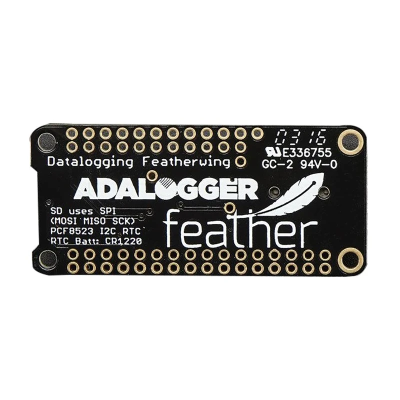 ADAFRUIT INDUSTRIES FeatherWing Datalogger Real Time Clock Add-On Board for PCF8523, Compatible with Feather 2922