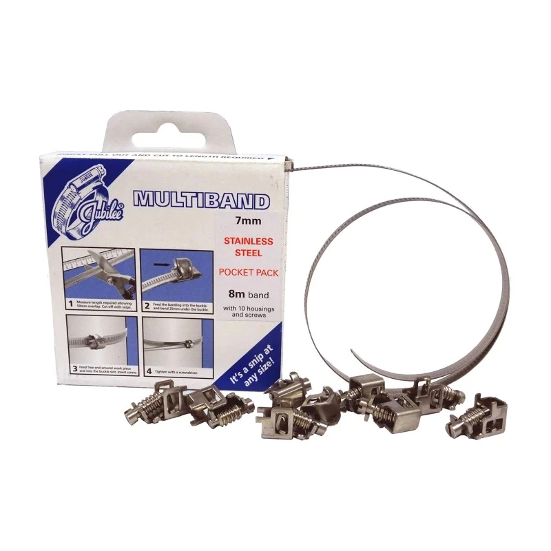 Jubilee Stainless Steel Hose Clip Banding Set 11 Pieces, 9.5–25 mm MB1607