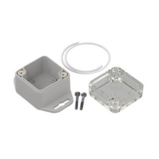 RS PRO Polycarbonate Enclosure, Light Grey, Transparent Lid, IP65, 40.1x44.8x46.1 mm, ZP45 Series 238-4062