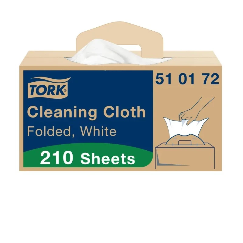 Tork White Non-Woven Fabric Cloths for Multi Purpose Cleaning, Dry Use, 41.5 x 35.5 cm, Box of 210, 510172