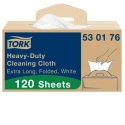 Tork Heavy Duty Non-Woven Fabric Cleaning Cloths, White, Dry Use, 120 Per Box 530176