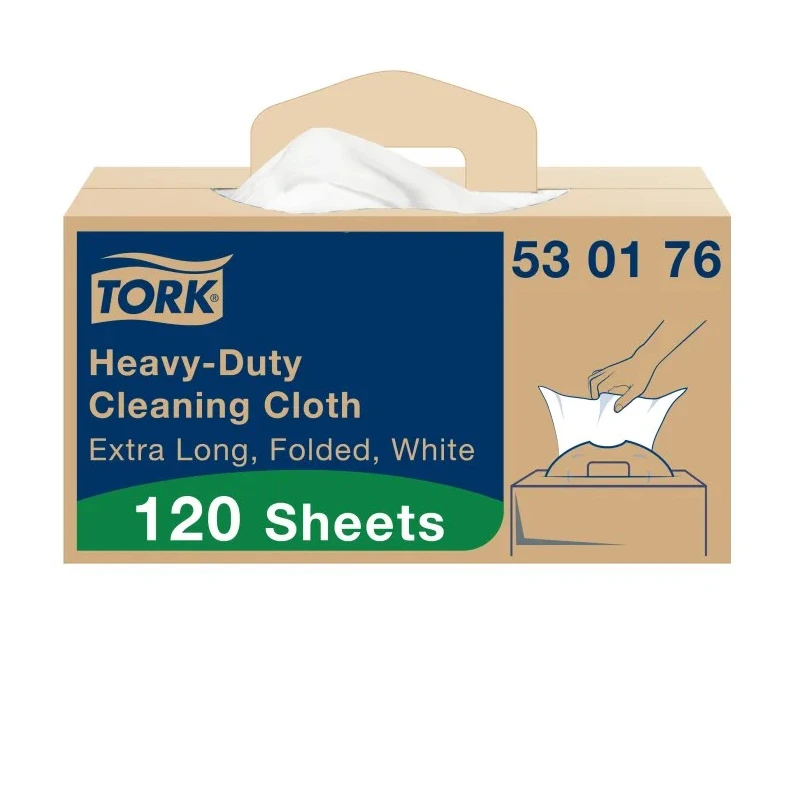 Tork Heavy Duty Non-Woven Fabric Cleaning Cloths, White, Dry Use, 120 Per Box 530176