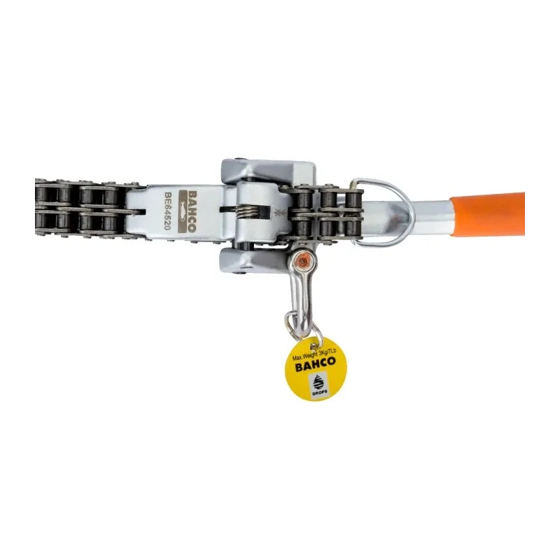 Bahco Chain Wrench 160 mm Jaw Capacity, 520 mm Length, Plastic Handle, Alloy Steel, Chrome Finish TAHBE64520