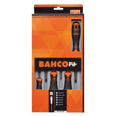 Bahco 6-Piece Phillips, Pozidriv, Slotted Standard Screwdriver Set B219.026