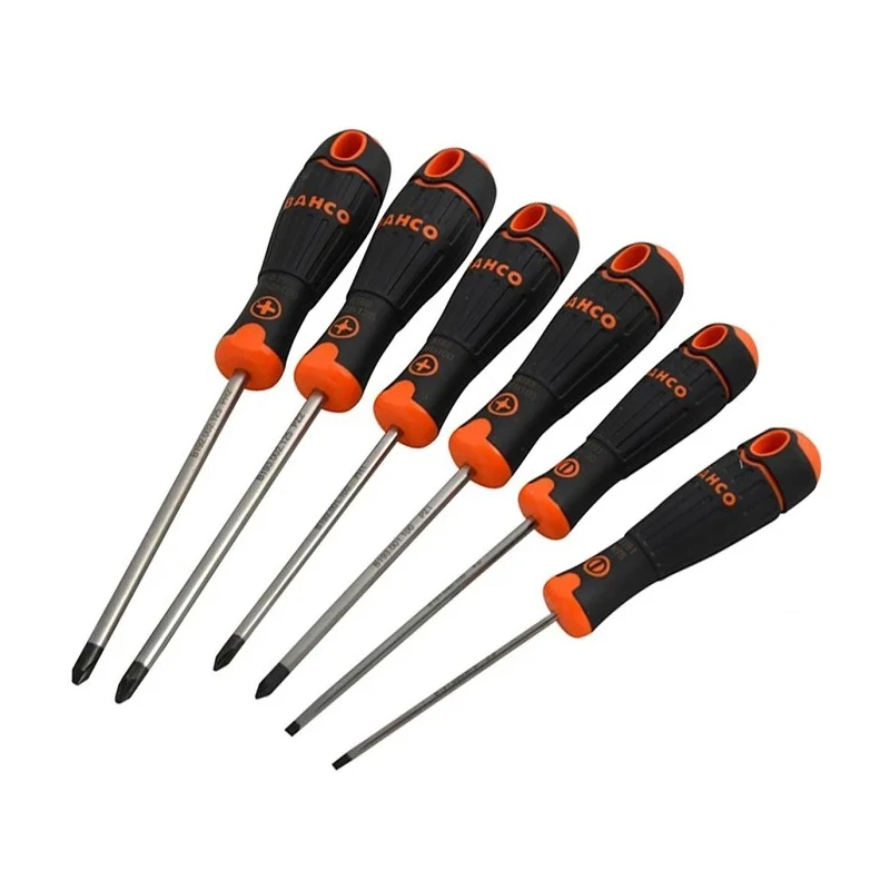Bahco 6-Piece Phillips, Pozidriv, Slotted Standard Screwdriver Set B219.026