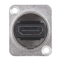 RS PRO 2 Way Straight Female Feedthrough HDMI Connector 38.5 mm, Panel Mount, 40V, Nickel Zinc, 124-6388