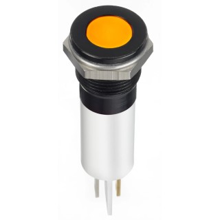 RS PRO Orange Panel Mount Indicator 24V DC 20mA IP67 Solder Lug Flush 124-6423
