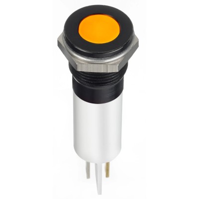 RS PRO Orange Panel Mount Indicator 24V DC 20mA IP67 Solder Lug Flush 124-6423