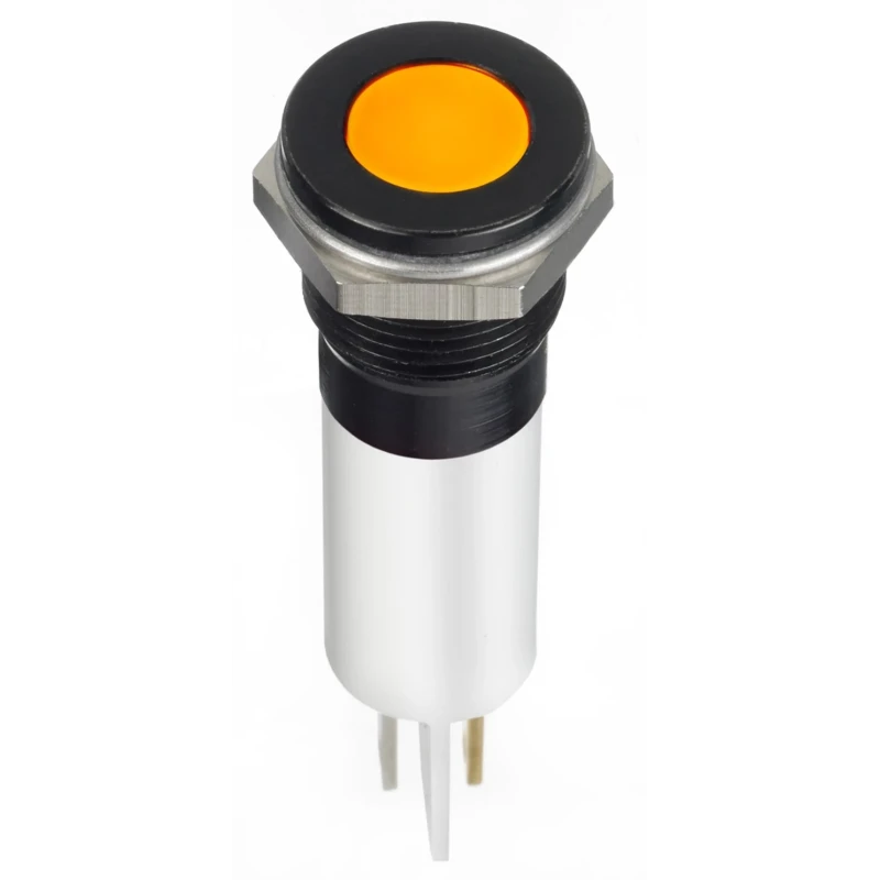RS PRO Orange Panel Mount Indicator 24V DC 20mA IP67 Solder Lug Flush 124-6423