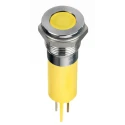 RS PRO Yellow Panel Mount Indicator, 220V AC, Solder Lug, Flush Bezel, IP67, 12mm Mount, 32.7mm Length 124-6409