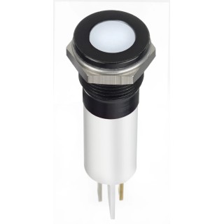 RS PRO White Panel Mount Indicator, 220V AC, 3mA, Solder Lug, IP67, Flush Bezel 124-6430