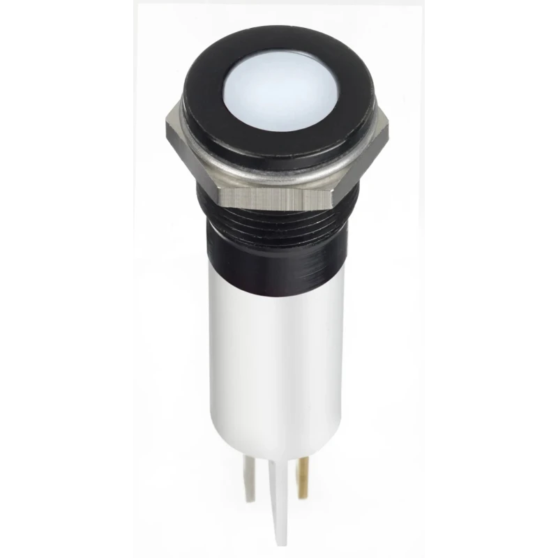 RS PRO White Panel Mount Indicator, 220V AC, 3mA, Solder Lug, IP67, Flush Bezel 124-6430